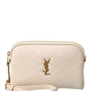 Yves Saint Laurent Ivory Quilted Crossbody Bag